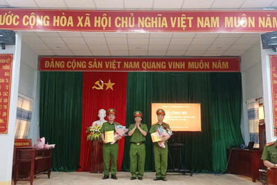 Lễ công bố Quyết định của Giám đốc công an tỉnh Quảng Ngãi  về công tác cán bộ